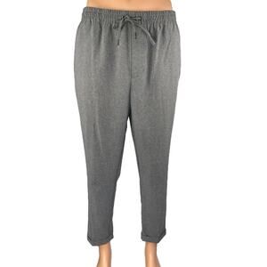 Zara Men's Gray Drawstring Tapered Knit Cropped Trousers Sweat Pants Size XL